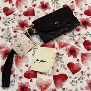 Free People Black Leather Wristlet